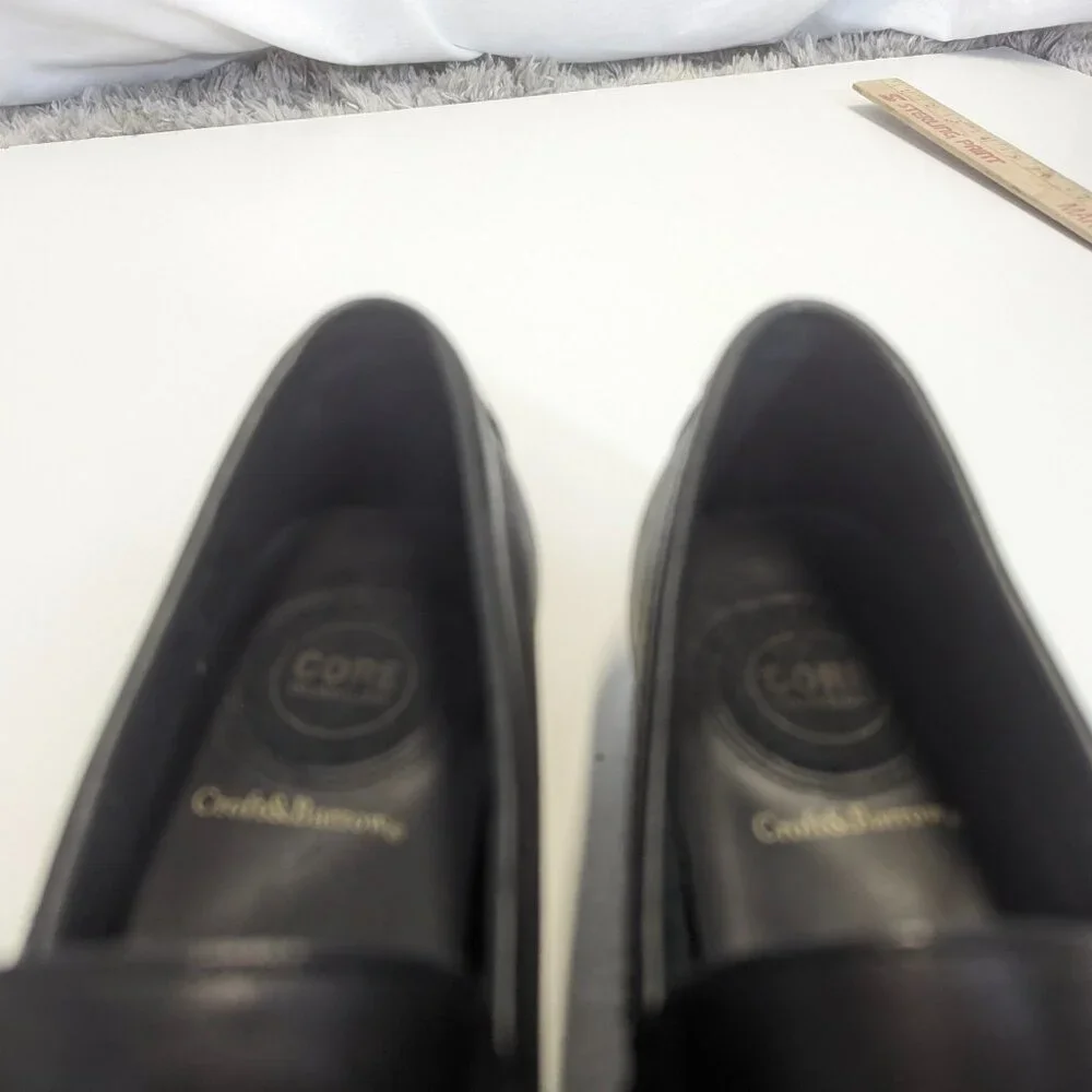 Croft & Barrow Men's Black Leather Loafers Size 10